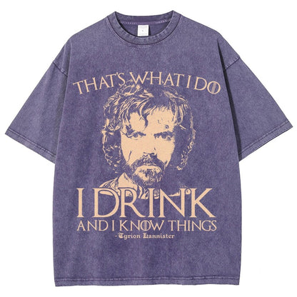 I Drink And I Know Things Vintage Distressed T-shirt
