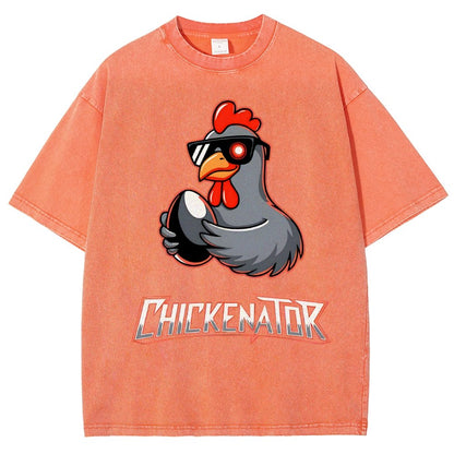 Chickenator The Future Chicken Vintage Distressed T-shirt