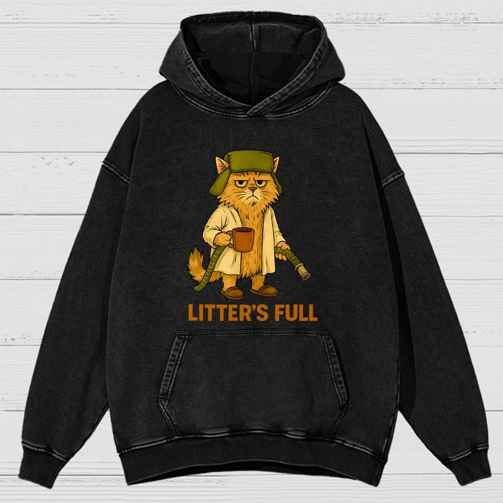 Litter’s Full Cat Vintage Distressed Hoodie