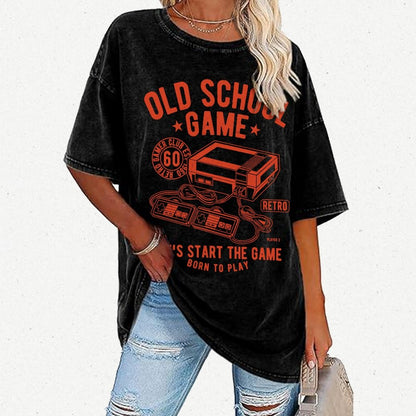OLD SCHOOL GAME Vintage Distressed T-shirt