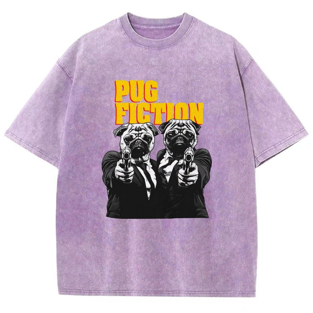 Pug Fiction Vintage Distressed T-shirt