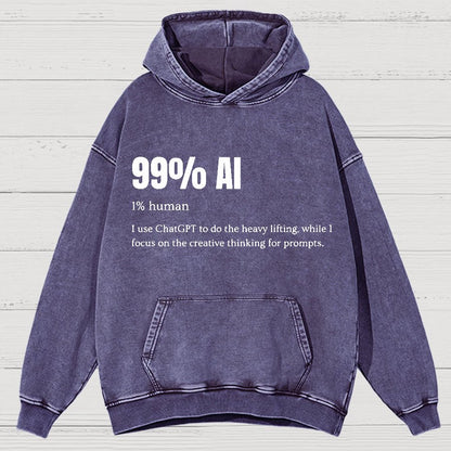 99% Artificial Intelligence Vintage Distressed Hoodie