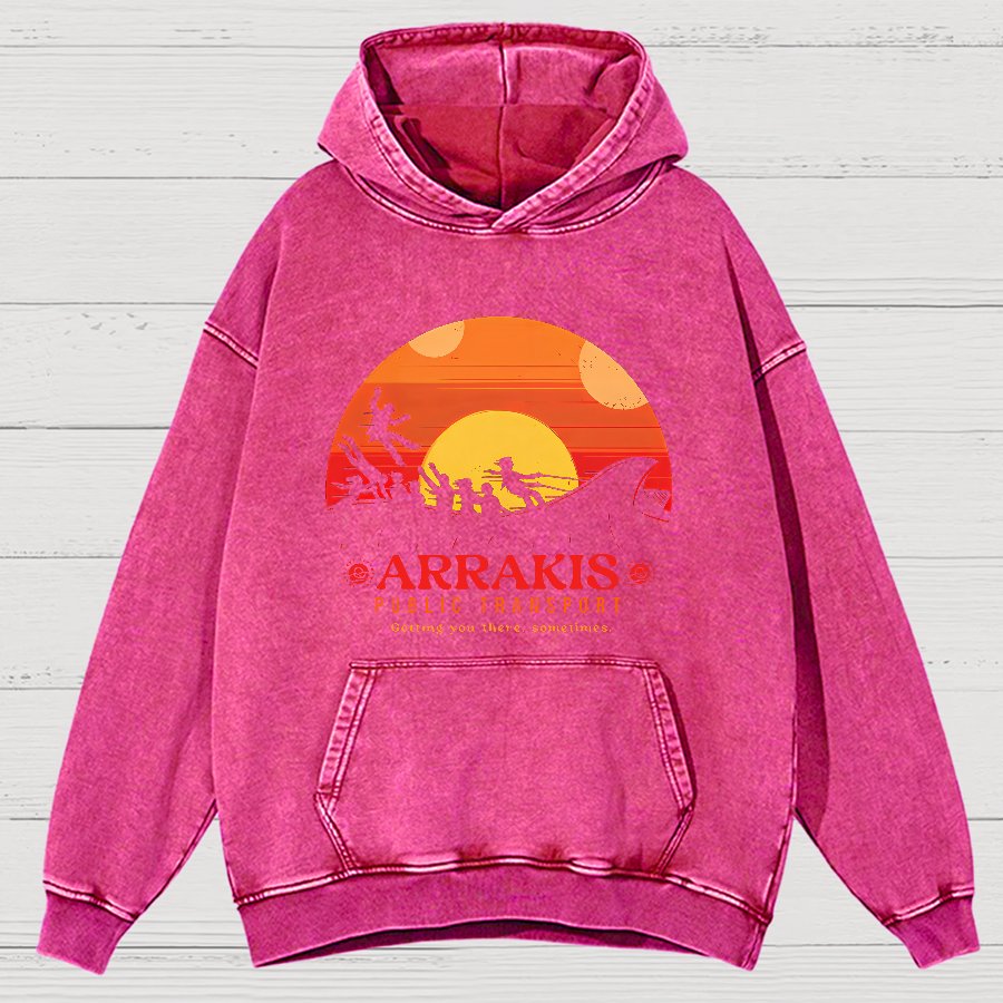 Mystic Land Getting You There Sometimes Vintage Distressed Hoodie