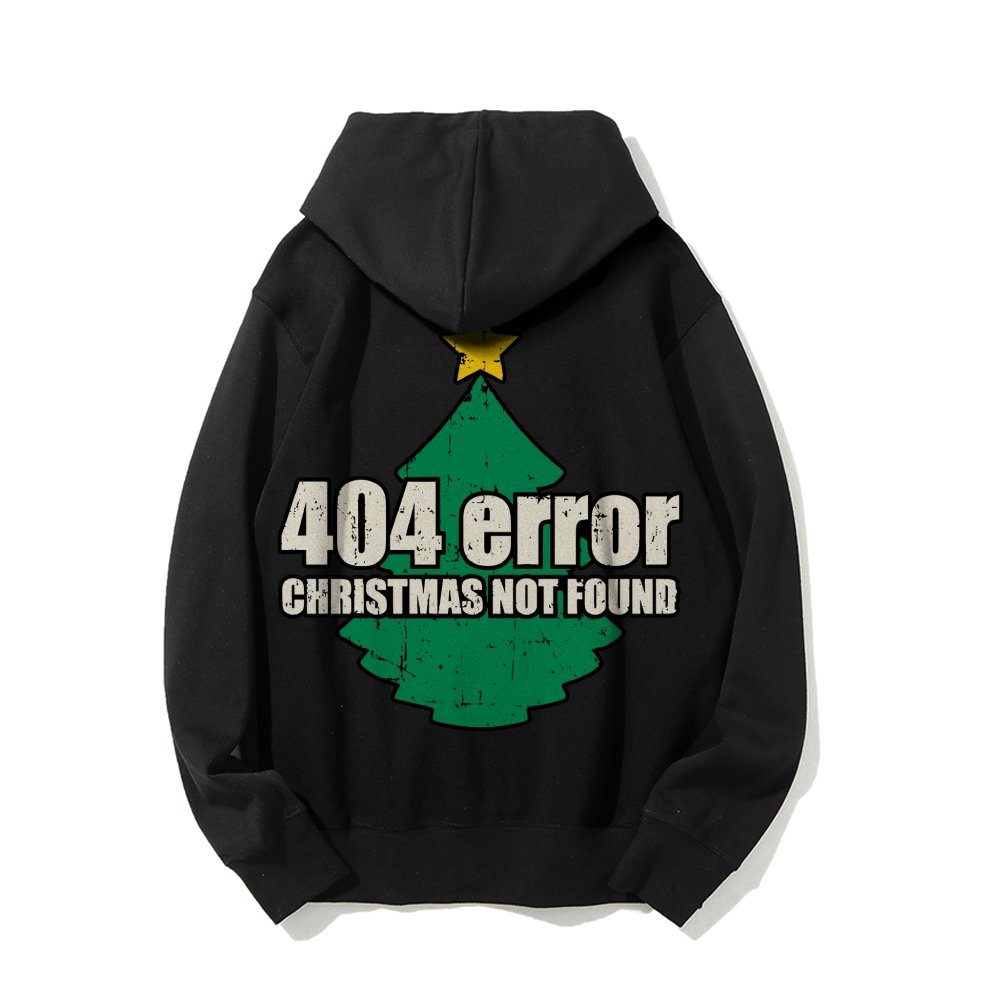 Error 404 Printed Back Cotton Hoodie