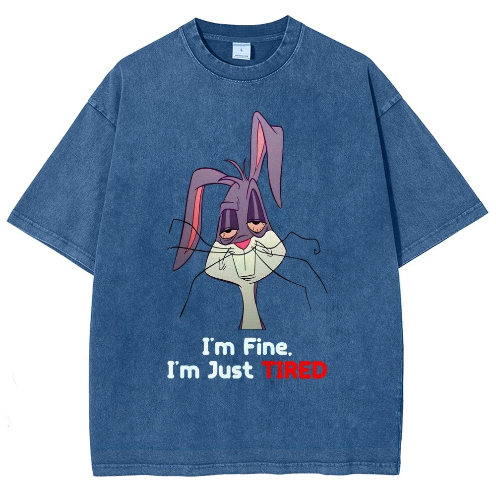 I'm Fine I'm Just Tired Vintage Distressed T-shirt