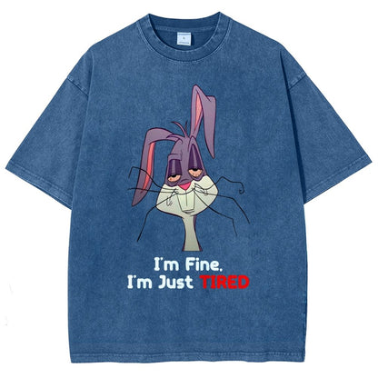 I'm Fine I'm Just Tired Vintage Distressed T-shirt