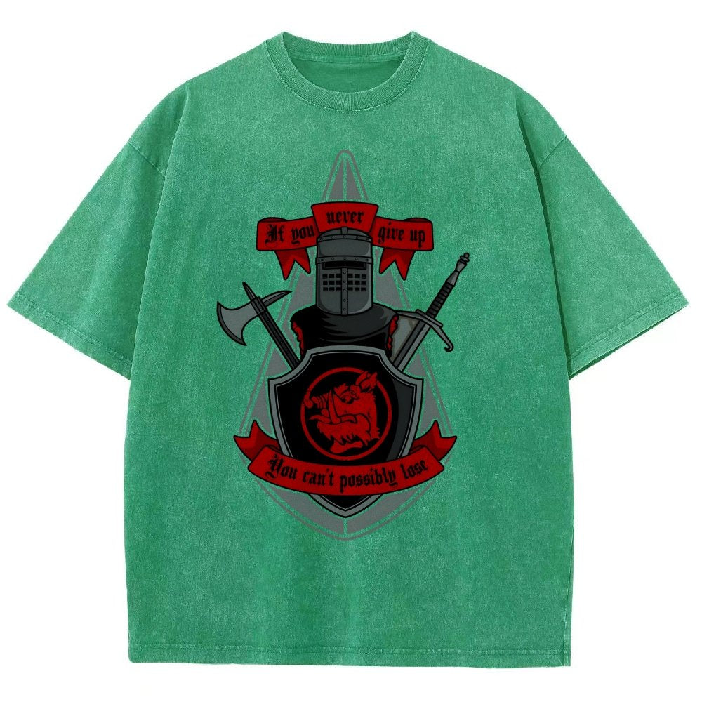 Never Give Up Vintage Distressed T-shirt