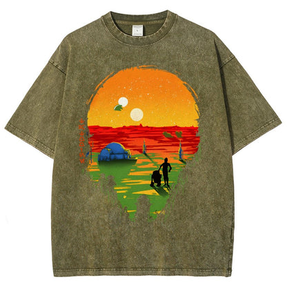 A Mysterious Planet Distant Away II Vintage Distressed T-shirt