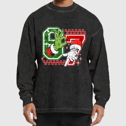 Six Seven 6 7 Christmas Washed Long Sleeve Tee