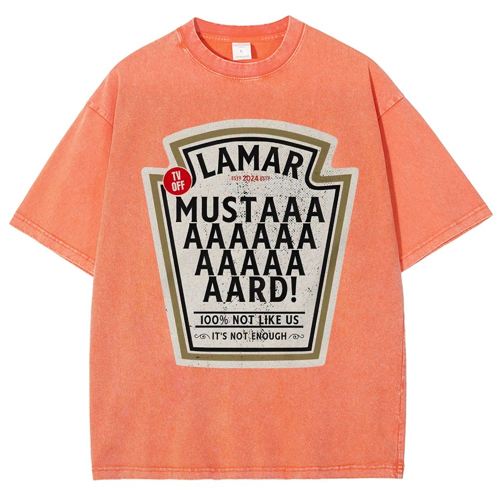 Lamar Mustard TV Off Essential Vintage Distressed T-shirt