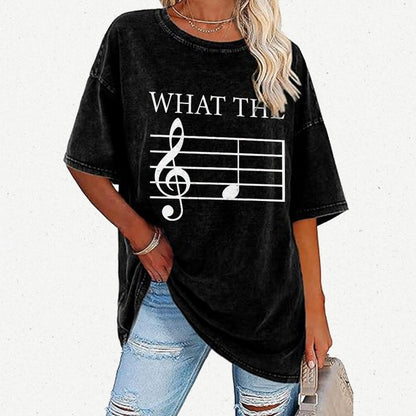 What The F Musical Note Vintage Distressed T-shirt