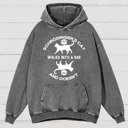 Schrödinger's Cat Vintage Distressed Hoodie
