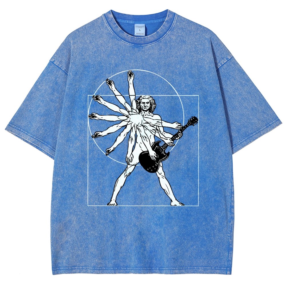 Vitruvian Man Vintage Distressed T-shirt