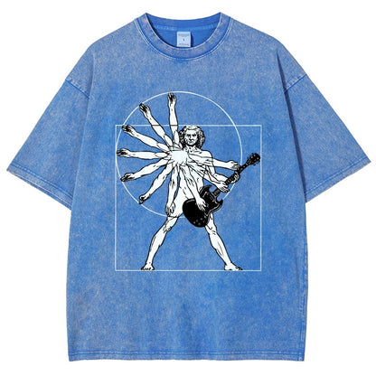 Vitruvian Man Vintage Distressed T-shirt