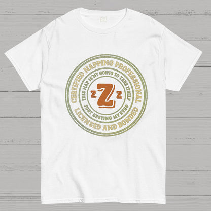 Certified Napping Professional Funny Z Geeky T-Shirt