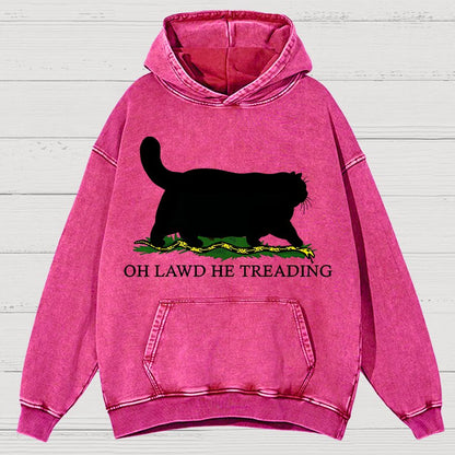 Oh Lawd He Treading Vintage Distressed Hoodie