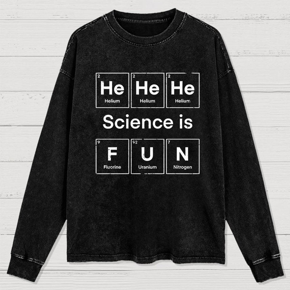 Science Is Fun Washed Long Sleeve Tee