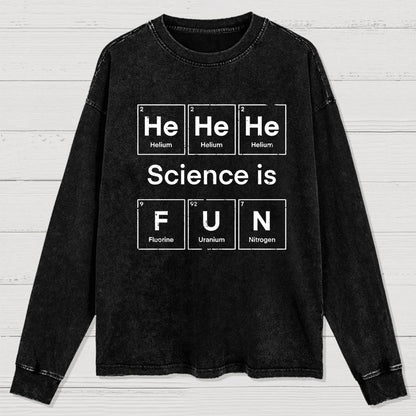Science Is Fun Washed Long Sleeve Tee
