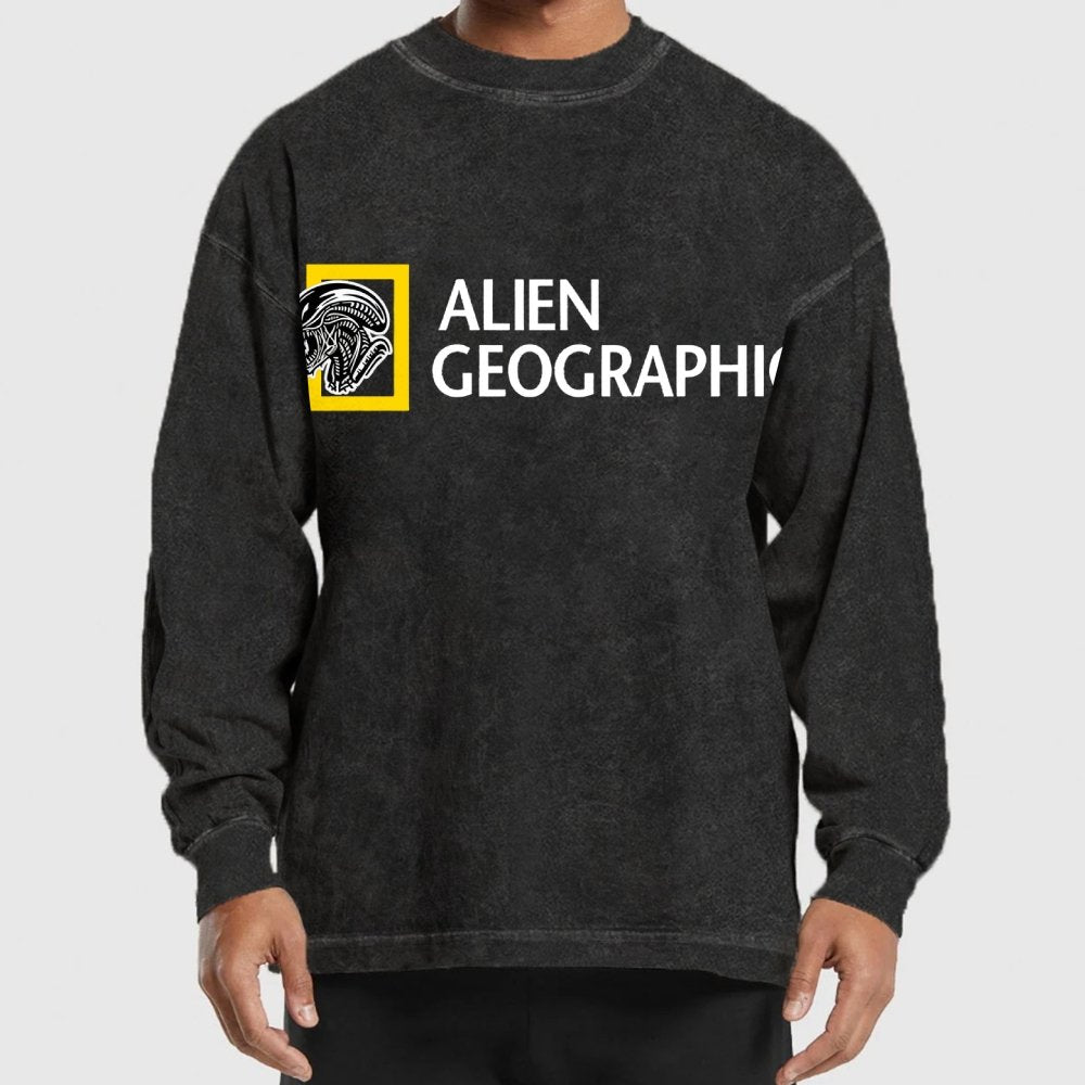 Mystery Geographic Washed Long Sleeve Tee