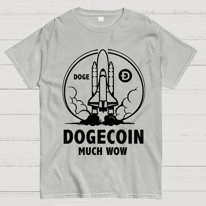 Dogecoin Rocket Ship Much Wow Meme Joke Funny Crypto Currency Elon Musk DOGE Geek T-Shirt