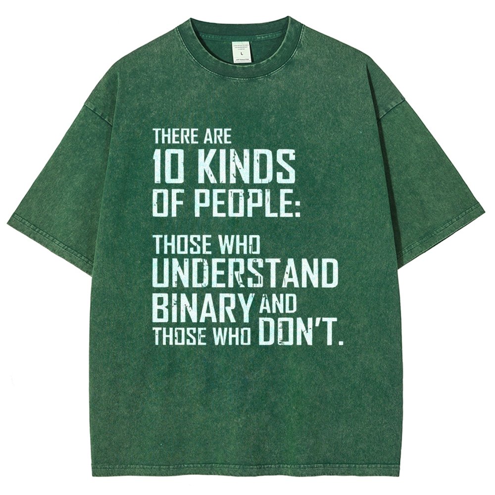 10 Kinds Of People Binary Vintage Distressed T-shirt