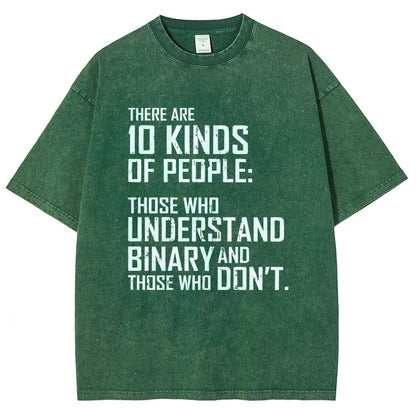 10 Kinds Of People Binary Vintage Distressed T-shirt