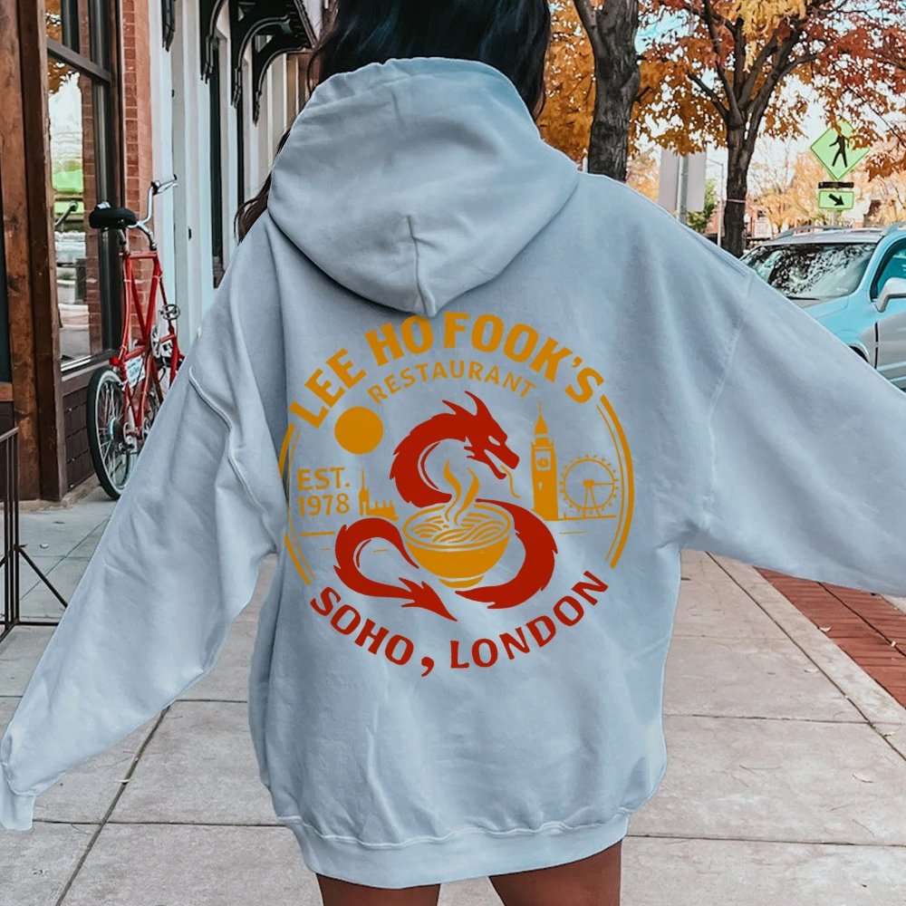 Lee Ho Fooks Printed Back Cotton Hoodie