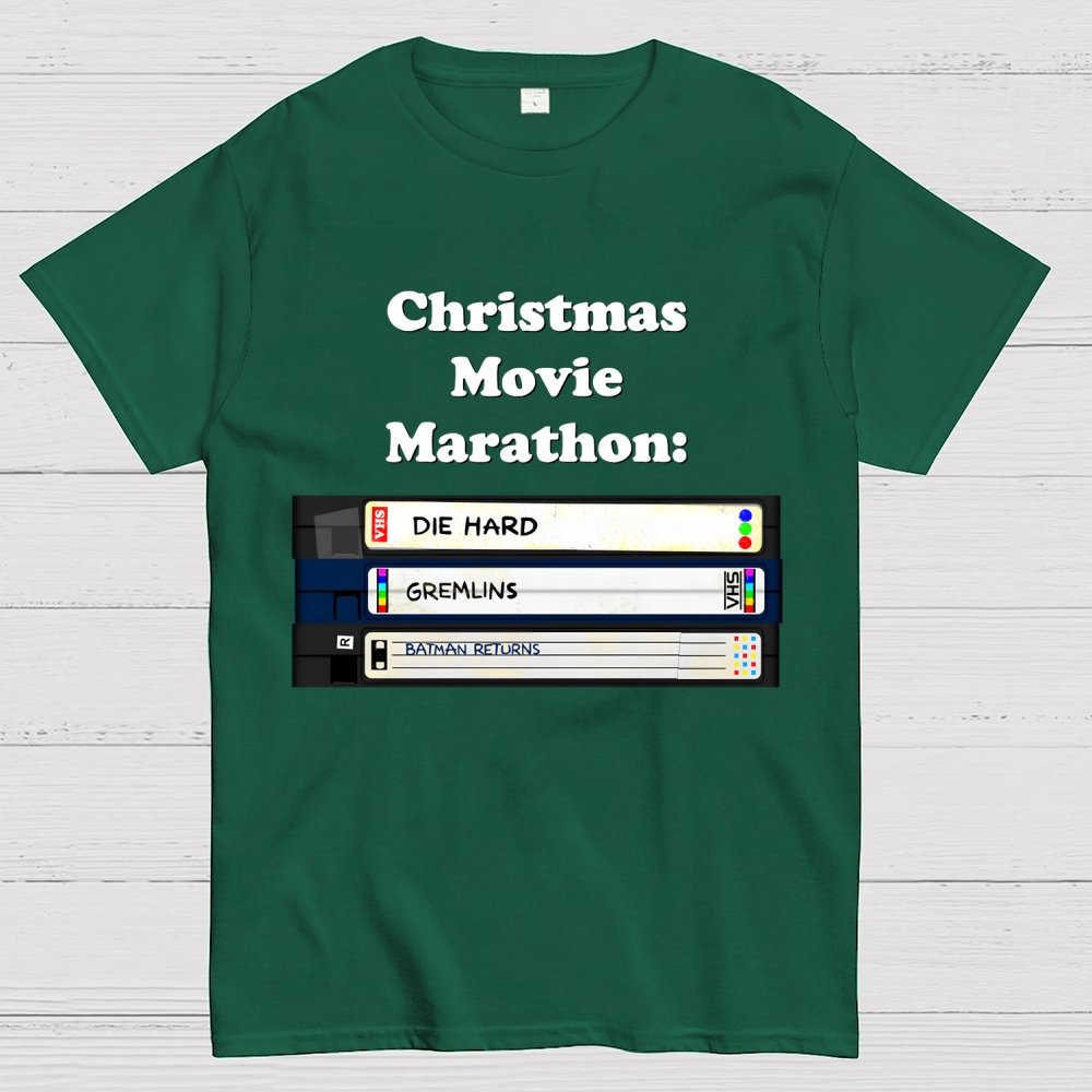 Christmas Movie Marathon (green variant) Geek T-Shirt