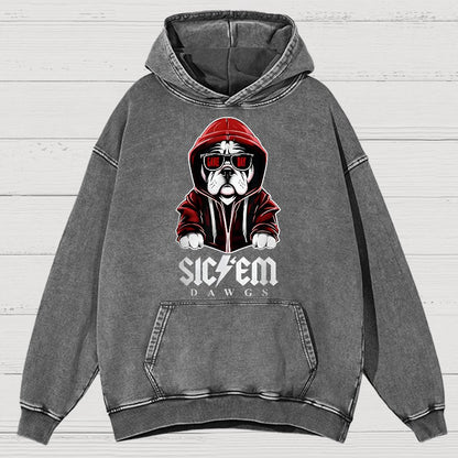 Bulldogs Football Spirit Game Day Retro Sports Vintage Distressed Hoodie