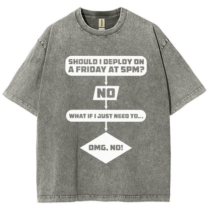 Deploy on Friday? Vintage Distressed T-shirt