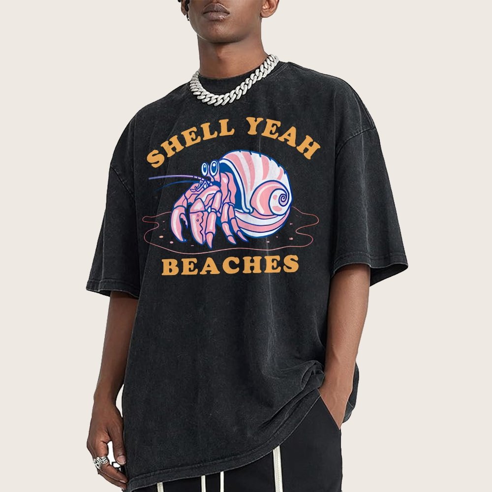 Shell Yeah Beaches Vintage Distressed T-shirt