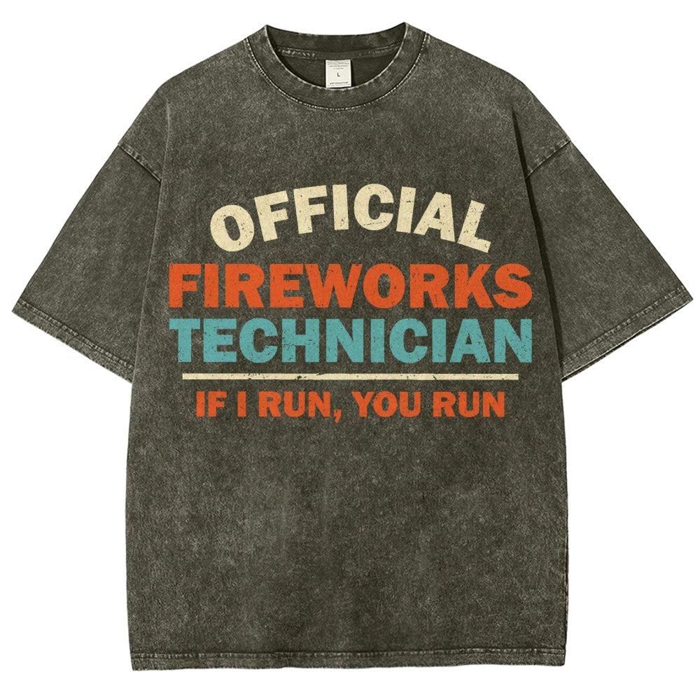 Official Fireworks Technician Vintage Distressed T-shirt