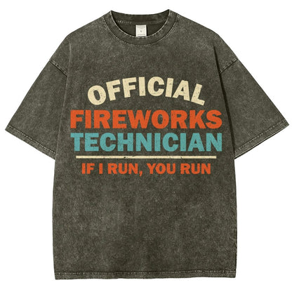 Official Fireworks Technician Vintage Distressed T-shirt
