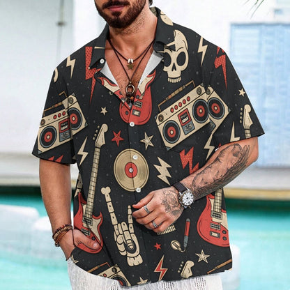 Skull Music Printed patterns Geek Hawaiian Shirt