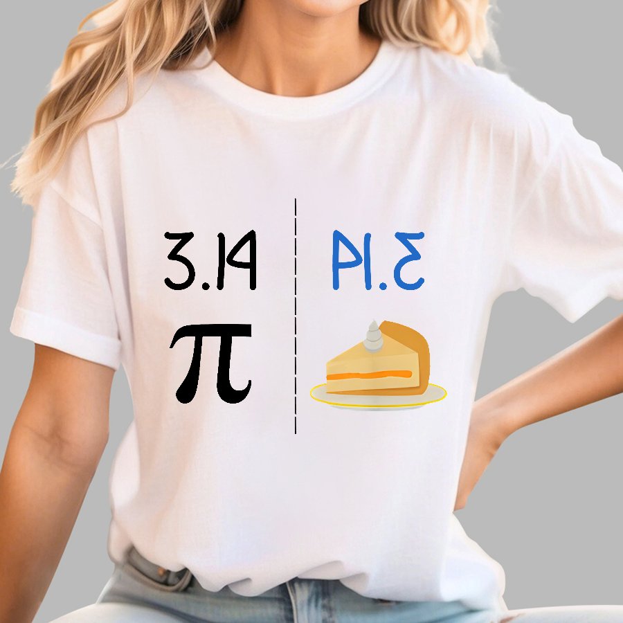 Funny PI Mirror Image Of 3.14 Is PIE Geek T-Shirt