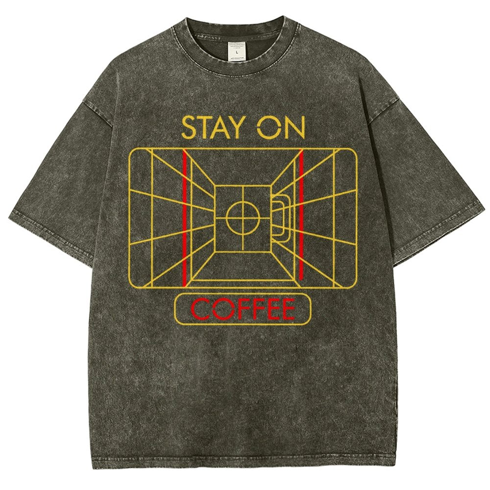 Stay On Coffee Vintage Distressed T-shirt