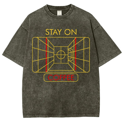 Stay On Coffee Vintage Distressed T-shirt