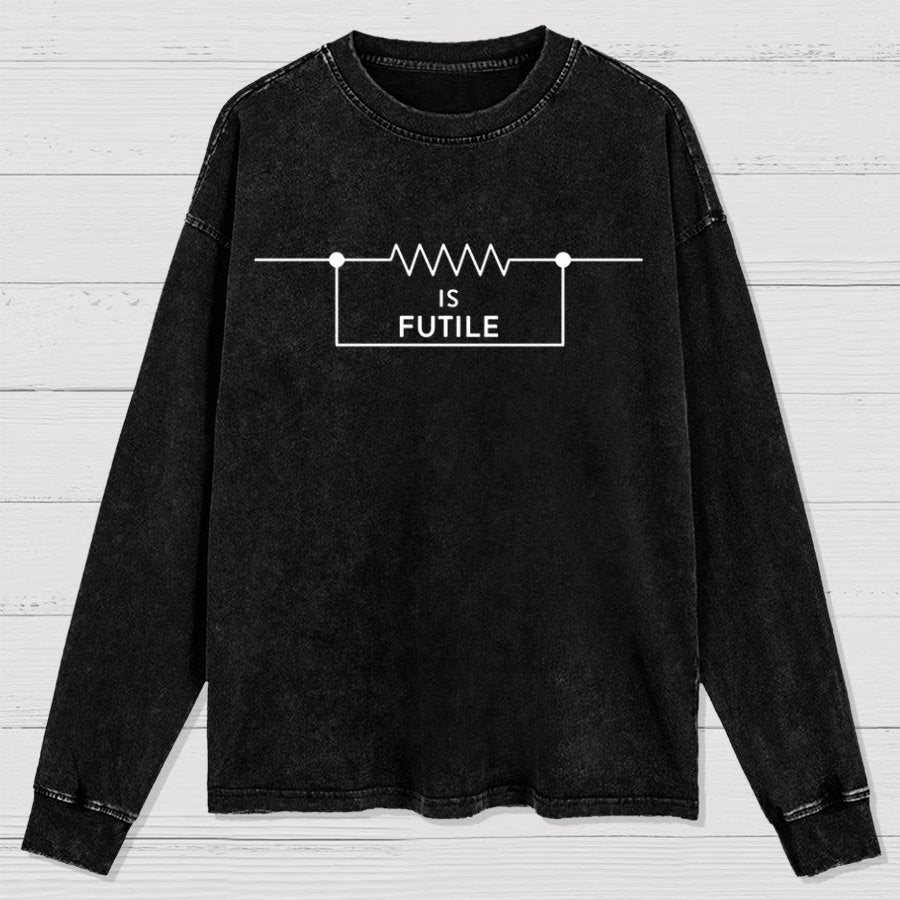 Funny Engineer Resistor Geek Science Washed Long Sleeve Tee