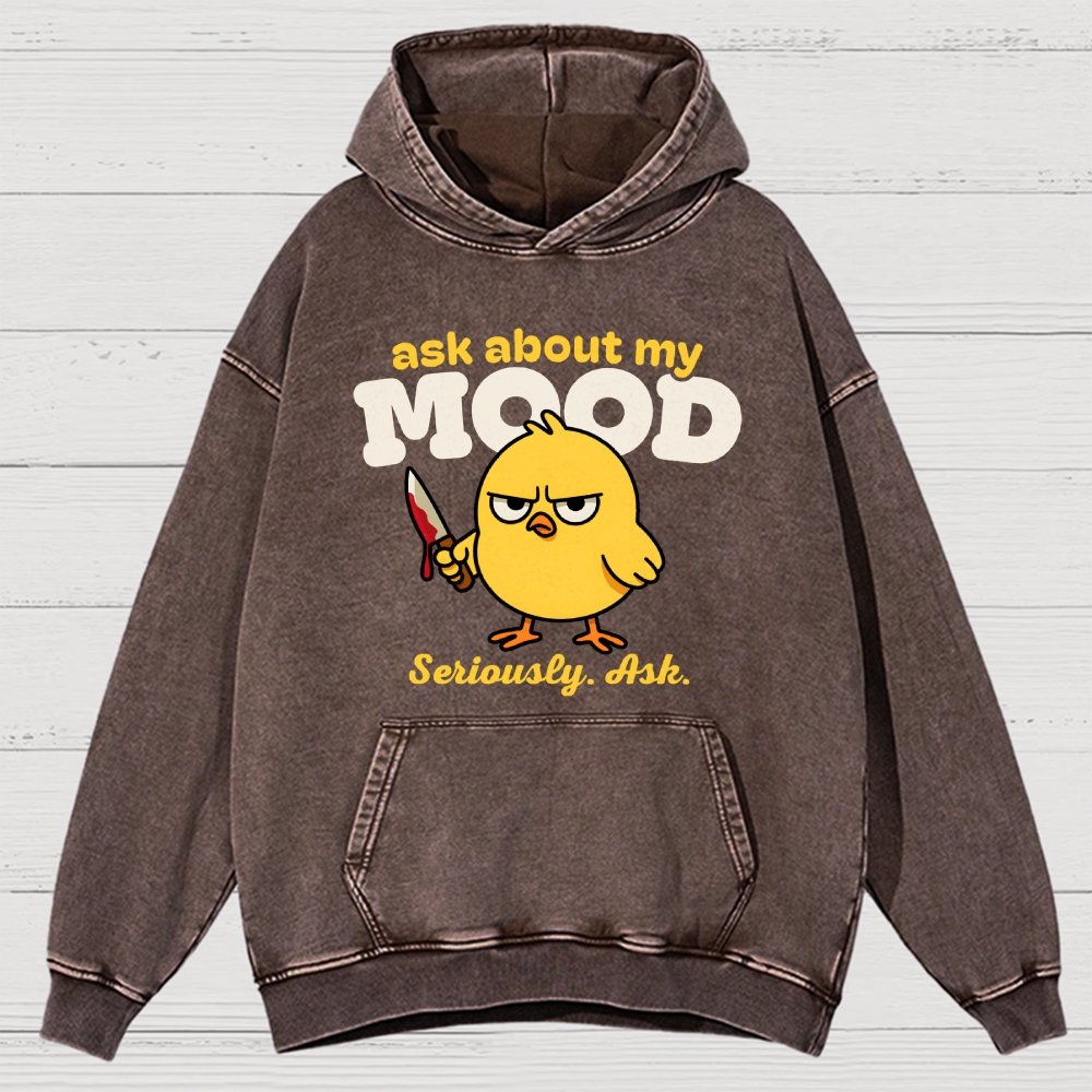 Ask About My Mood Vintage Distressed Hoodie