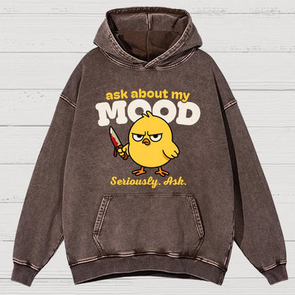 Ask About My Mood Vintage Distressed Hoodie