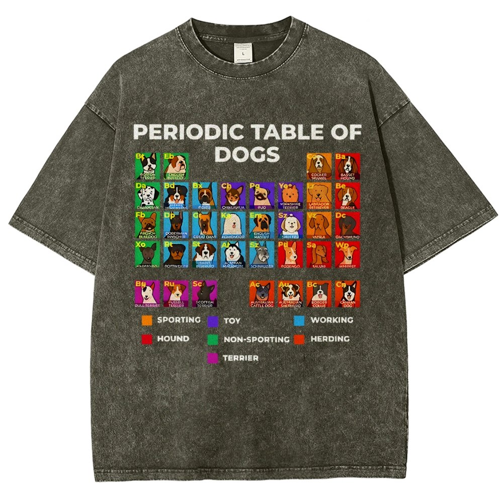 Periodic Table Of Dogs Vintage Distressed T-shirt