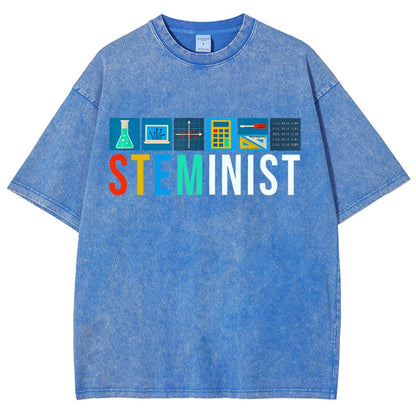 Steminist Science Technology Engineering Math STEM Vintage Distressed T-shirt