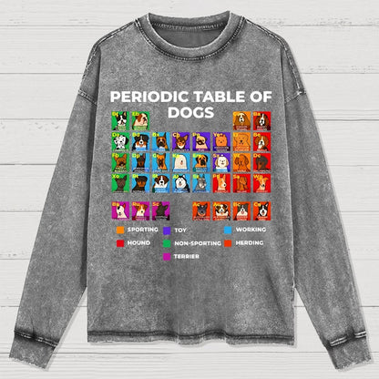 Periodic Table Of Dogs Washed Long Sleeve Tee
