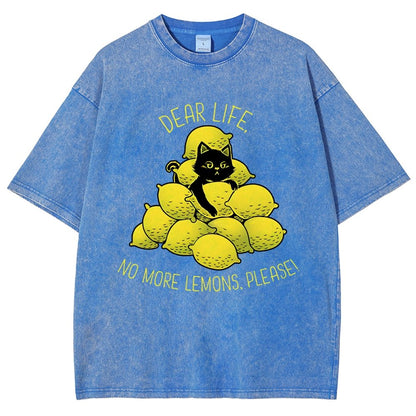 If Life Give You Lemons Black Cat Vintage Distressed T-shirt