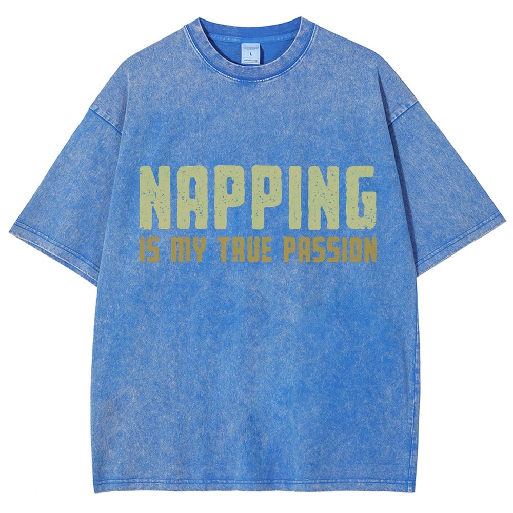 Napping is My Passion Vintage Distressed T-shirt