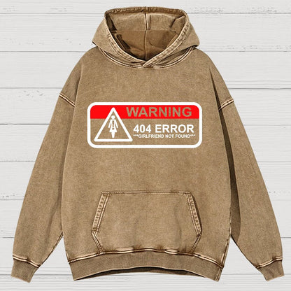 Girlfriend Not Found 404 Errorfunny Warning Vintage Distressed Hoodie