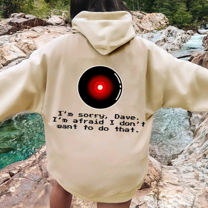 An Introvert's Odyssey I‘m sorry dave Printed Back Unisex Cotton Hoodie