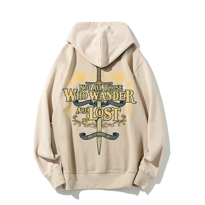 I Might Be Lost Printed Back Unisex Cotton Hoodie