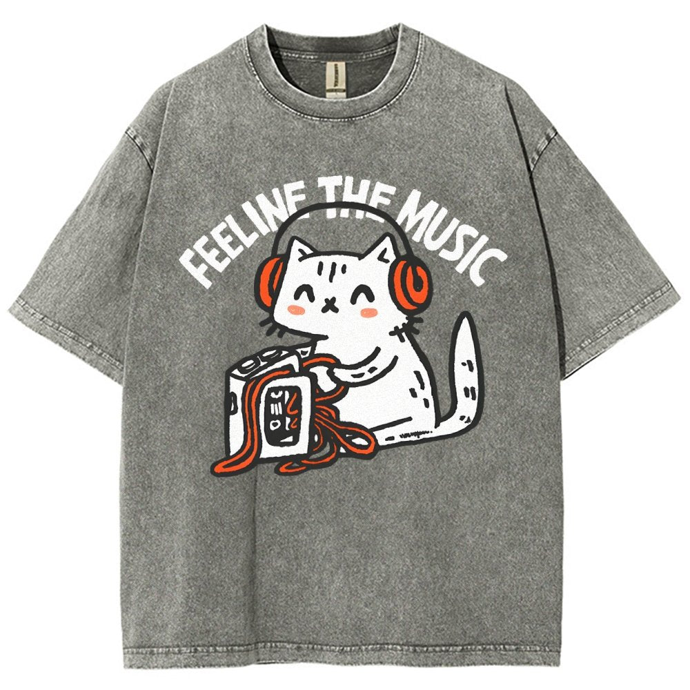 Feeline the Music Vintage Distressed T-shirt
