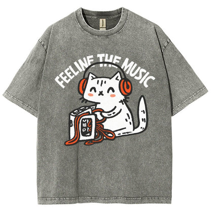 Feeline the Music Vintage Distressed T-shirt